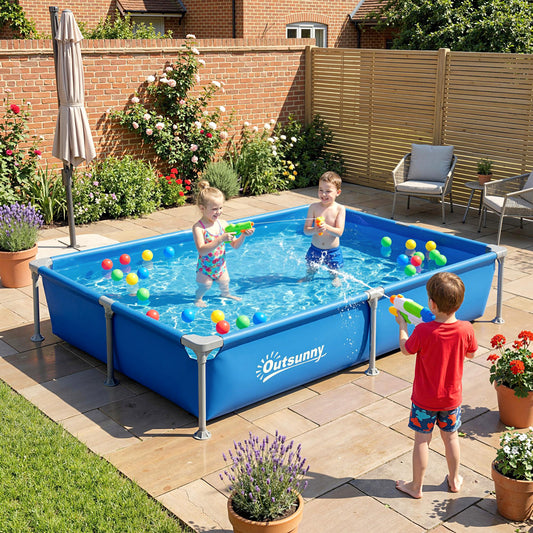 Outsunny Metal Frame Swimming Pool in Blue, image 2