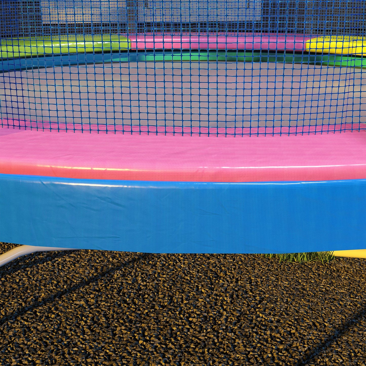 SPORTNOW 10FT Trampoline Spring Cover, Plastic Trampoline Pad Replacement with Elastic Cord, Waterproof, UV Resistant and Tear-Resistant, Multi-Colored