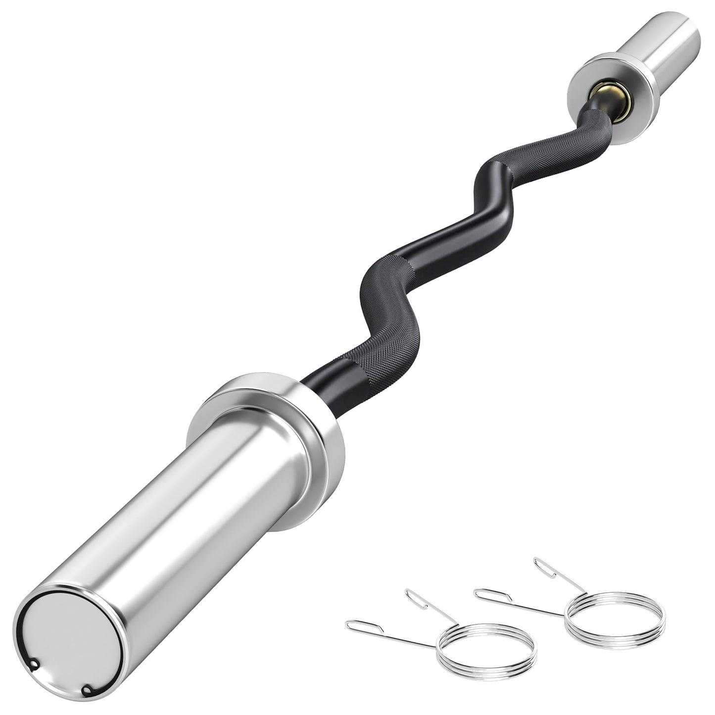 Gryf SPORTNOW EZ Barbell 120 cm do talerzy o średnicy 5 cm, ze sprężynowymi klipsami, 8 kg