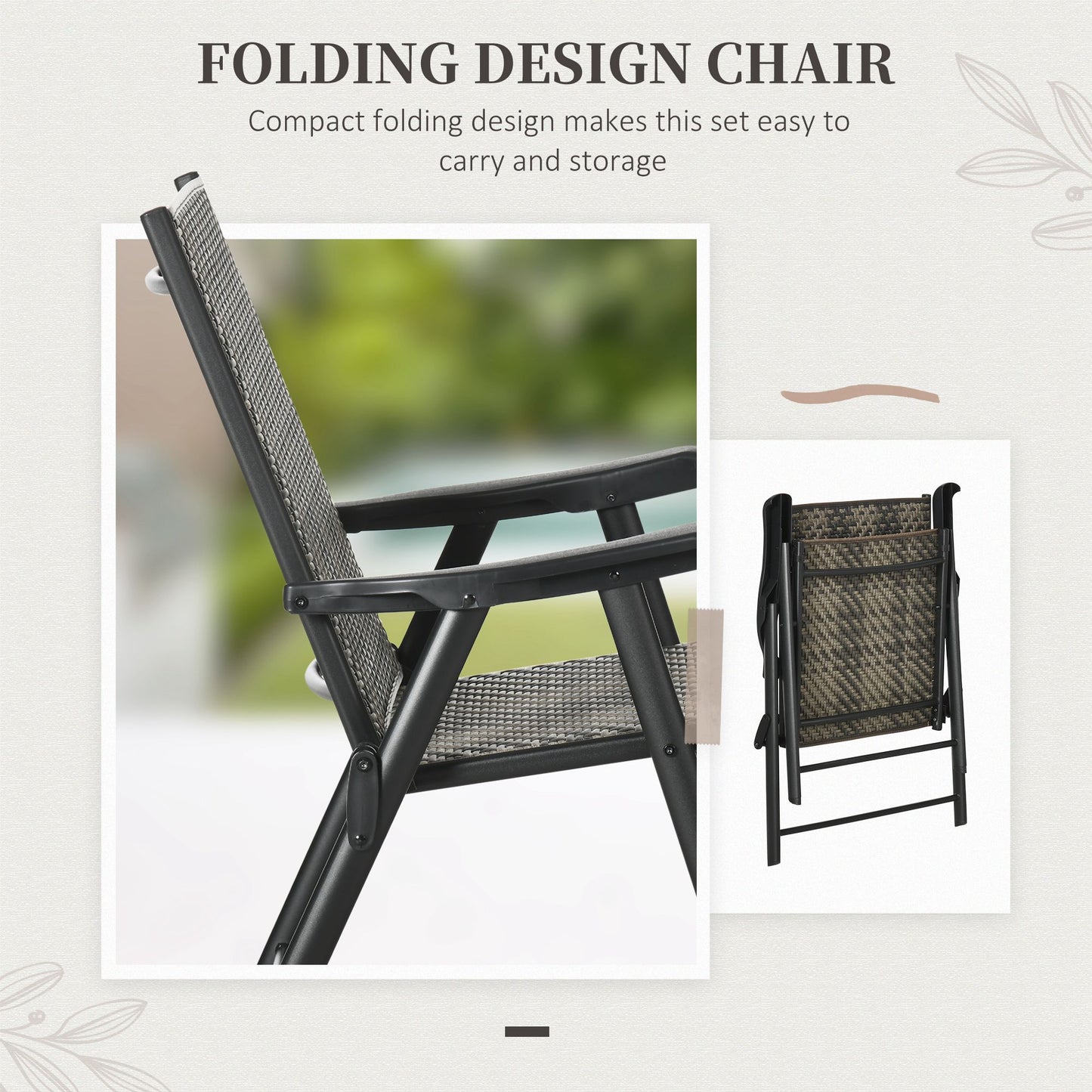Zestaw jadalny Outsunny 4 Seater Rattan, zestaw mebli ogrodowych z rattanu z otworem na parasol, stół jadalny i krzesła zewnętrzne z 4 fotelami, okrągły szklany stół na patio, balkon, mieszany szary