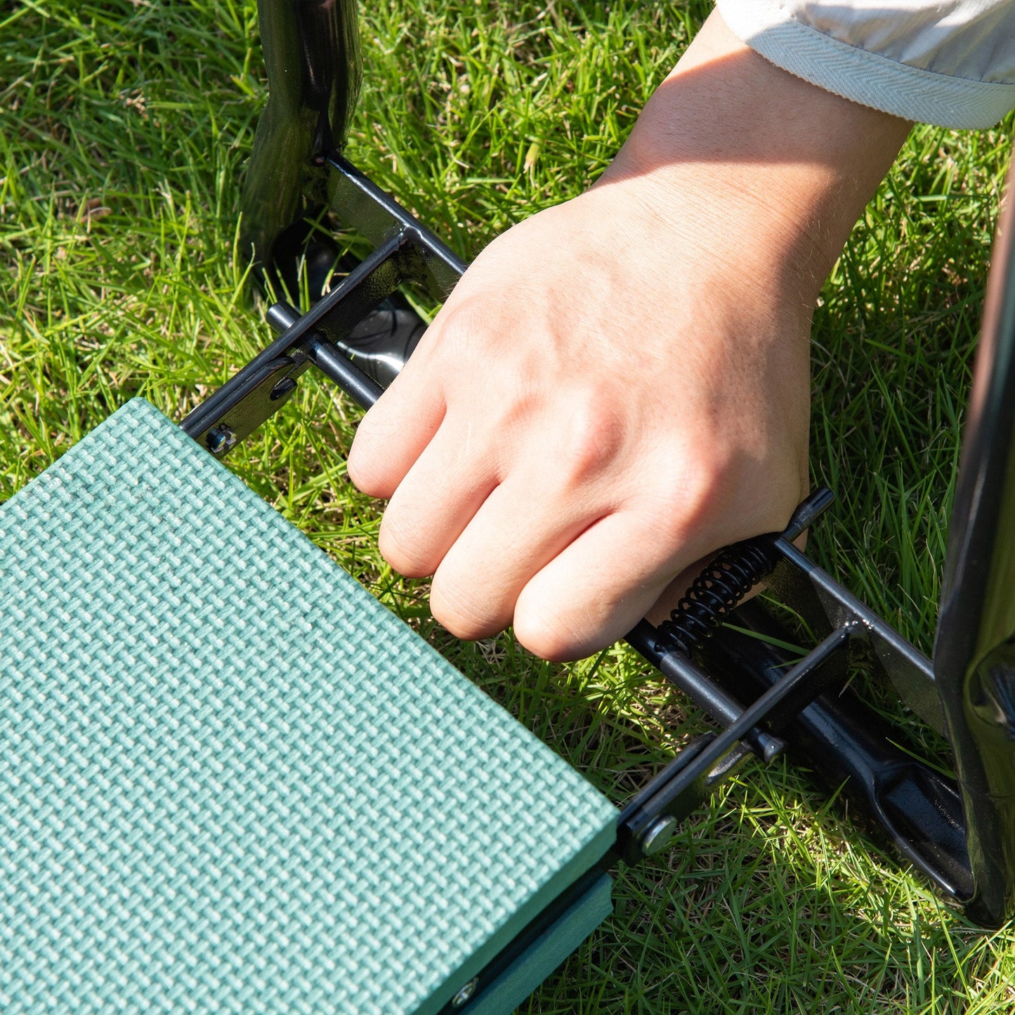 Outsunny 2 w 1, ogrodowy klęcznik, podkładka pod kolana, składany ochraniacz kolan, zielony