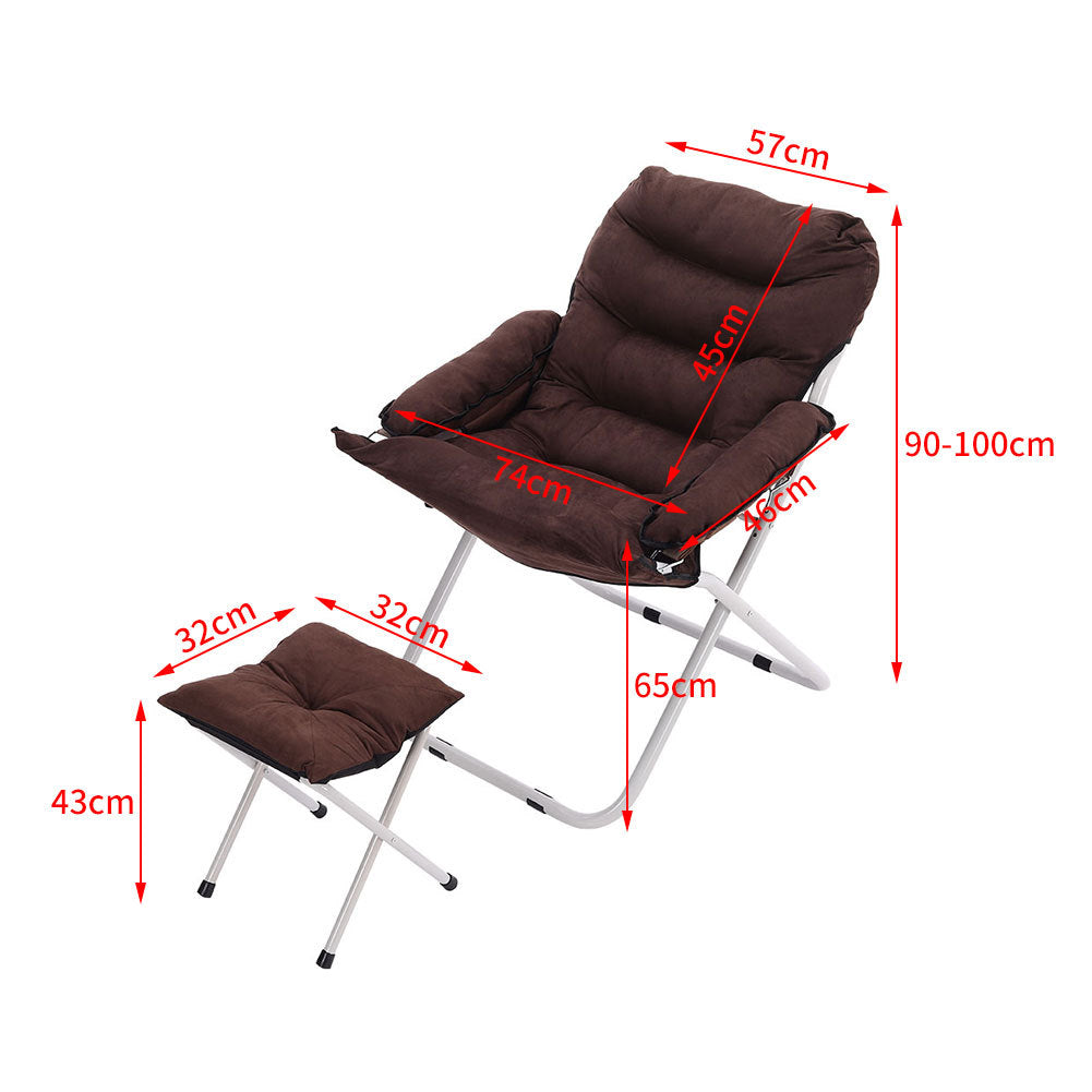 Foldable Garden Moon Chair with Footstool
