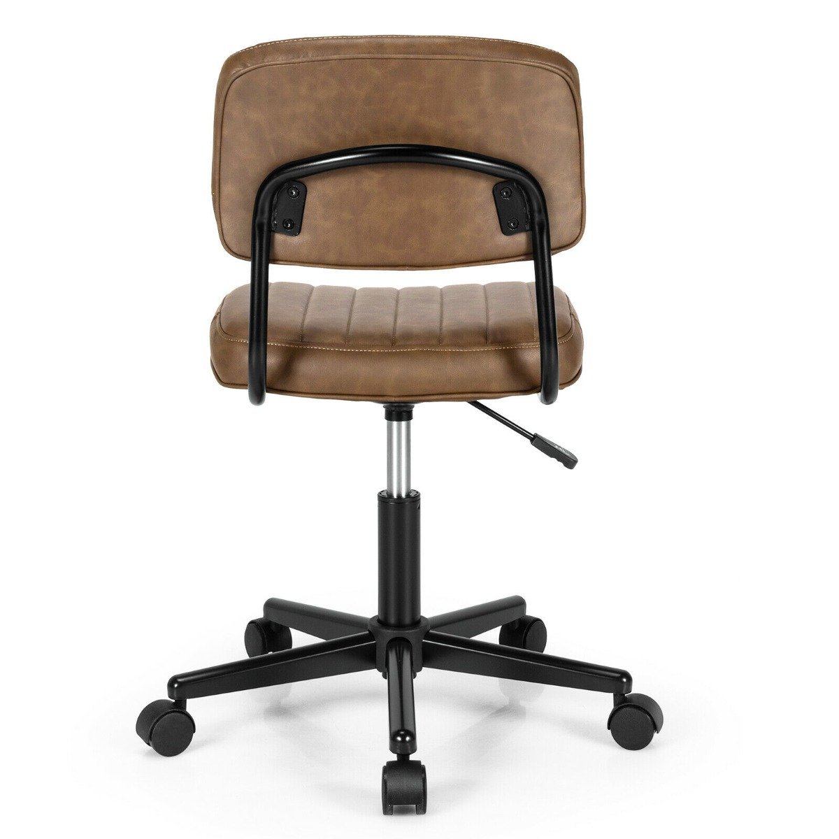 Regulowany, ergonomiczny fotel wypoczynkowy ze skóry PU – brązowy