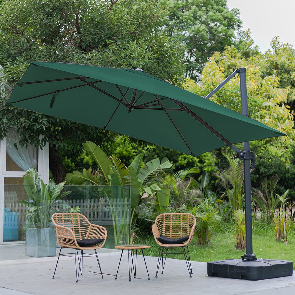 Jasnoszary 3 x 3 m kwadratowy parasol wspornikowy do ogrodu i na patio