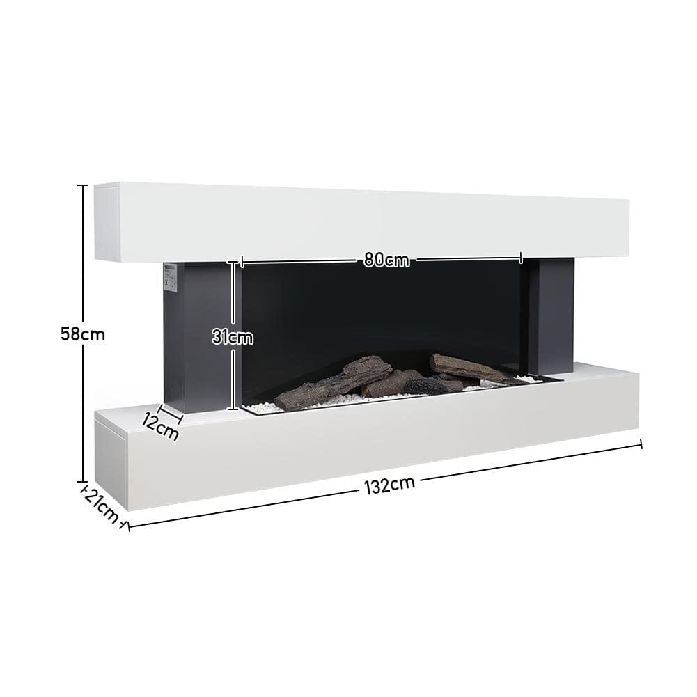 52 Inch Contemporary Wall Mounted/Freestanding Fireplace Mantel for Living Room
