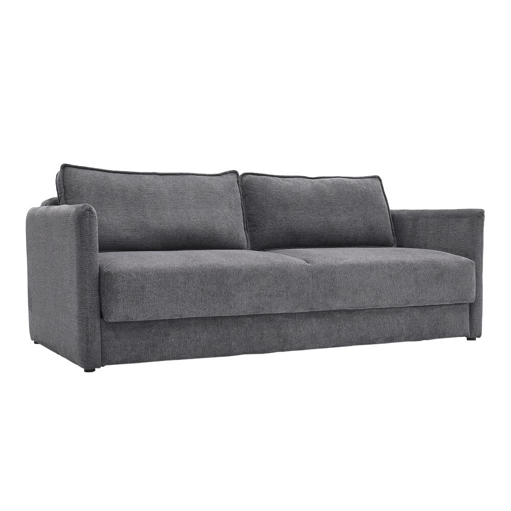 Grey 3-Seater Sleeper Sofa Bed polyester/corduroy