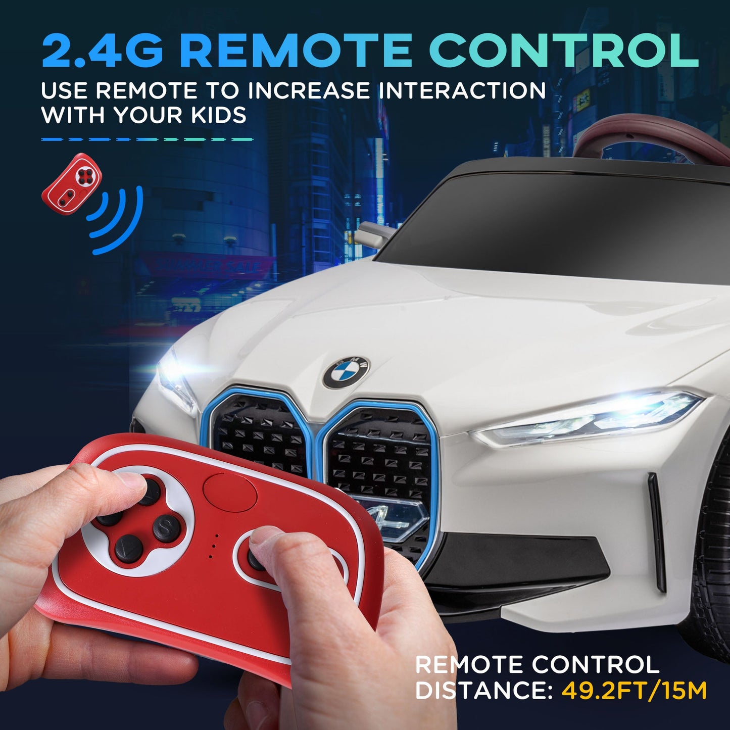 سيارة كهربائية للأطفال مرخصة من HOMCOM BMW i4 بقوة 12 فولت