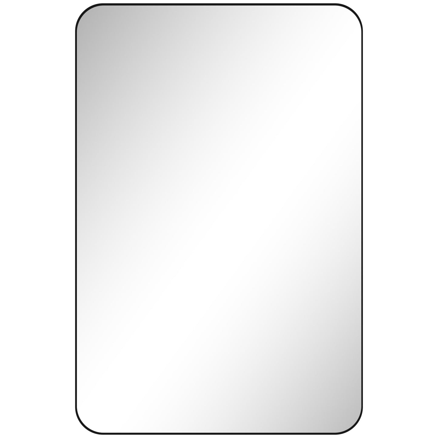 HOMCOM 90 x 60cm Lustro Łazienkowe Zakrzywione - Czarne