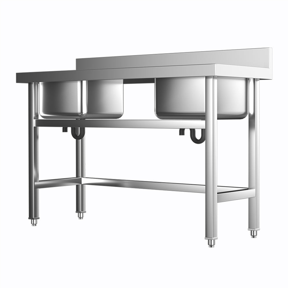 4ft Stainless Steel Kitchen Commercial 3-compartment Sink with Drainboard