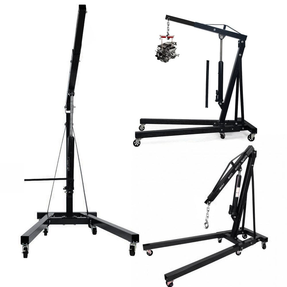 Portable Hydraulic Engine Crane 2 Ton 4400lb Folding Hoist with Hooks