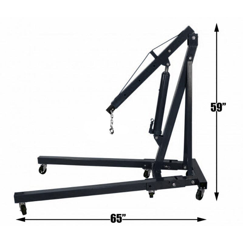 Portable Hydraulic Engine Crane 2 Ton 4400lb Folding Hoist with Hooks