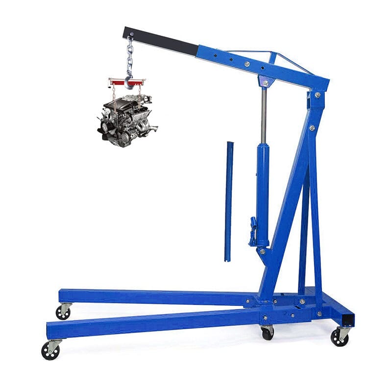 Portable Hydraulic Engine Crane 2 Ton 4400lb Folding Hoist with Hooks