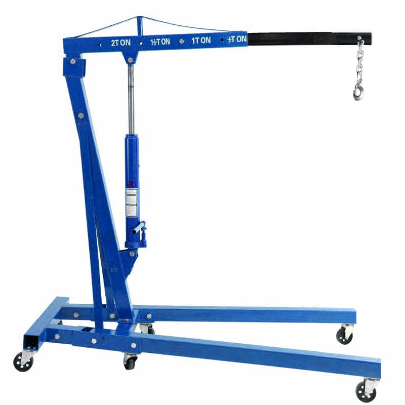 Portable Hydraulic Engine Crane 2 Ton 4400lb Folding Hoist with Hooks
