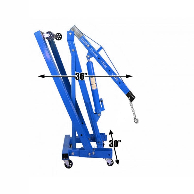 Portable Hydraulic Engine Crane 2 Ton 4400lb Folding Hoist with Hooks