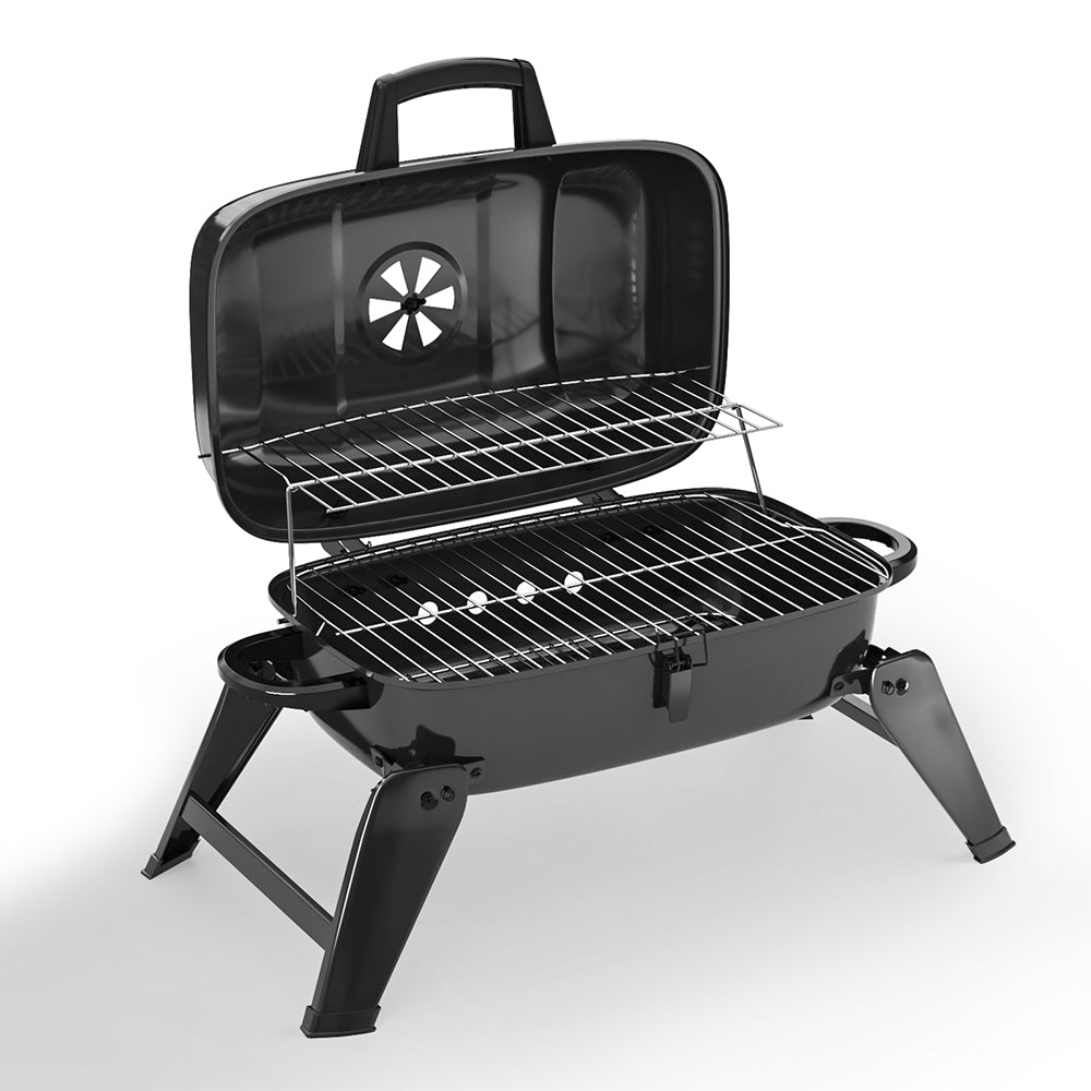 Portable Charcoal BBQ Grill Tabletop Mini Grill with Lip