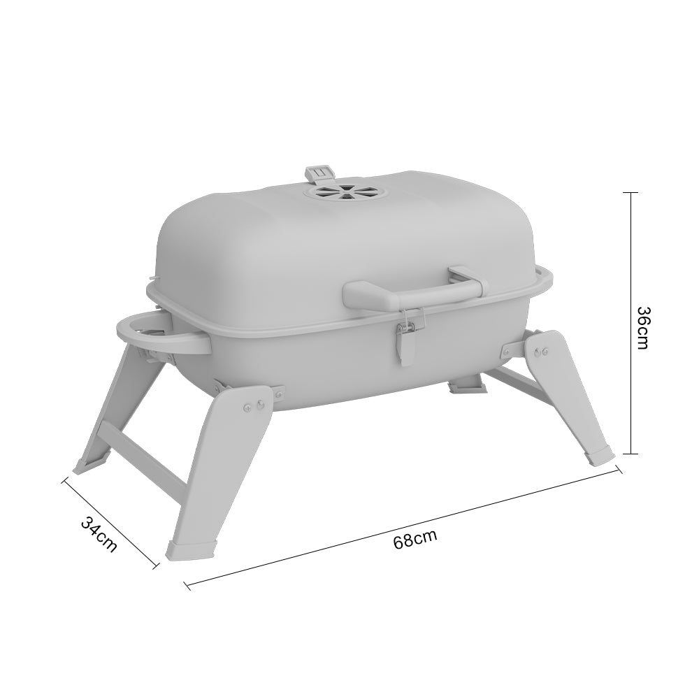 Portable Charcoal BBQ Grill Tabletop Mini Grill with Lip
