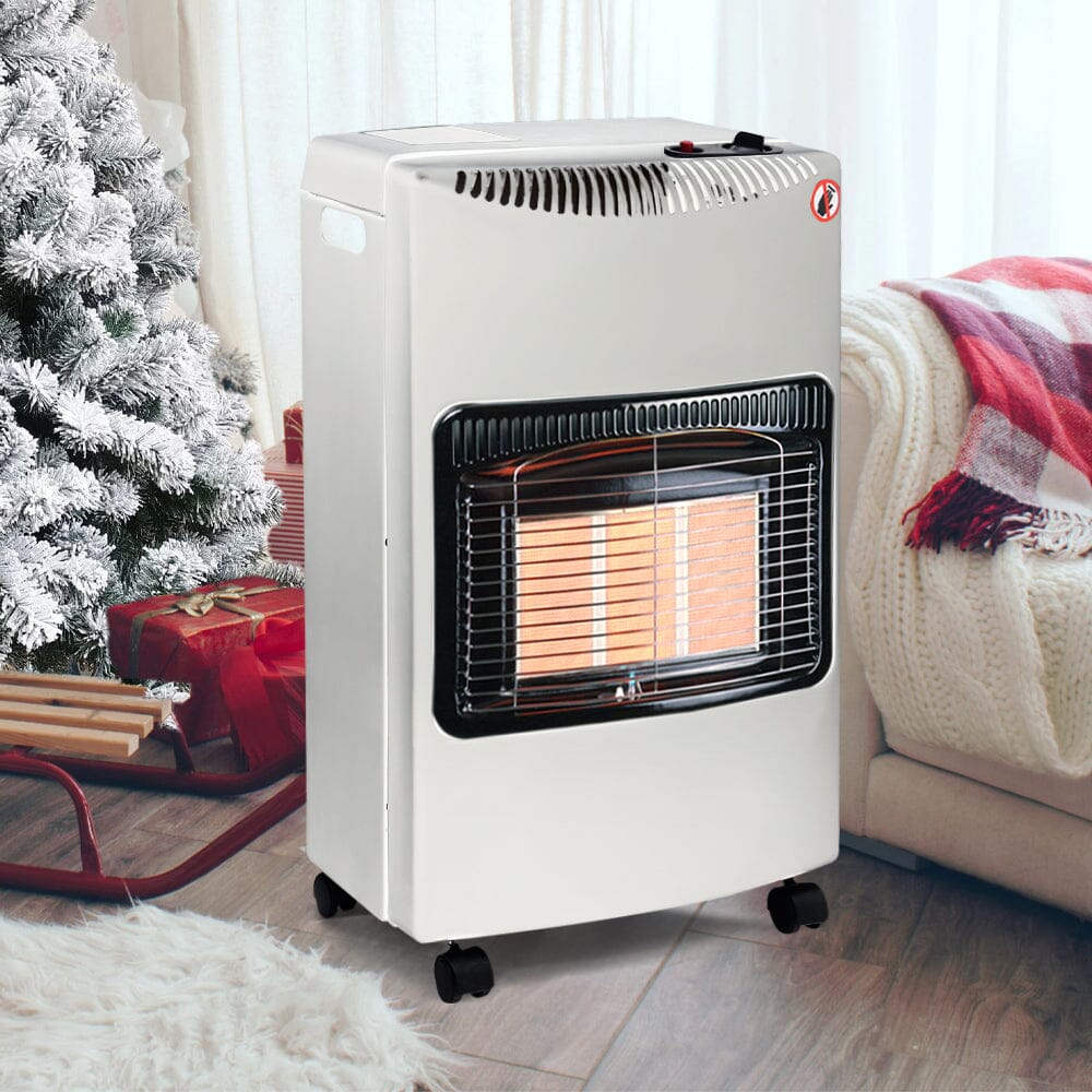 Black 4.2KW Portable Heater Free Standing Heating Cabinet Butane Gas Heater