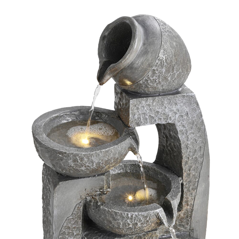 Solar 5-Tier Cascade Water Fountain for Outdoors