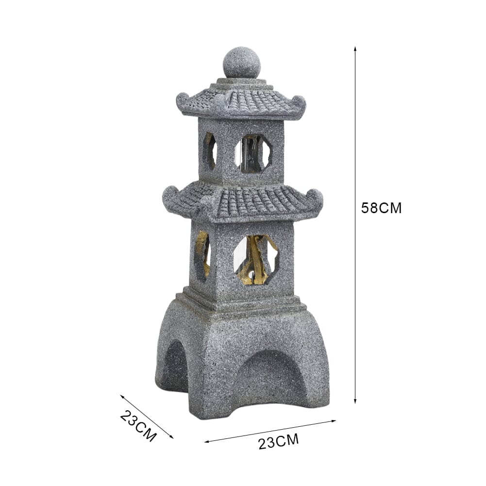 Pagoda Solar Garden Fountain with LED Lights
