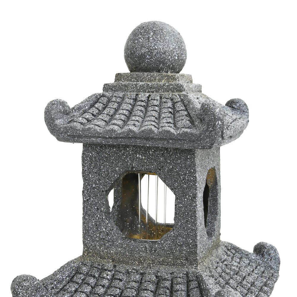 Pagoda Solar Garden Fountain with LED Lights