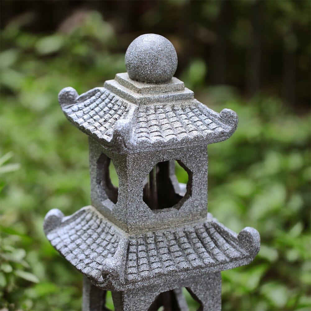 Pagoda Solar Garden Fountain with LED Lights