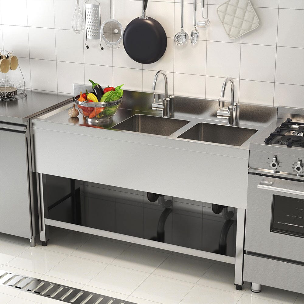 Premium Double Star Stainless Steel Washbasin with Shelf and Front Apron