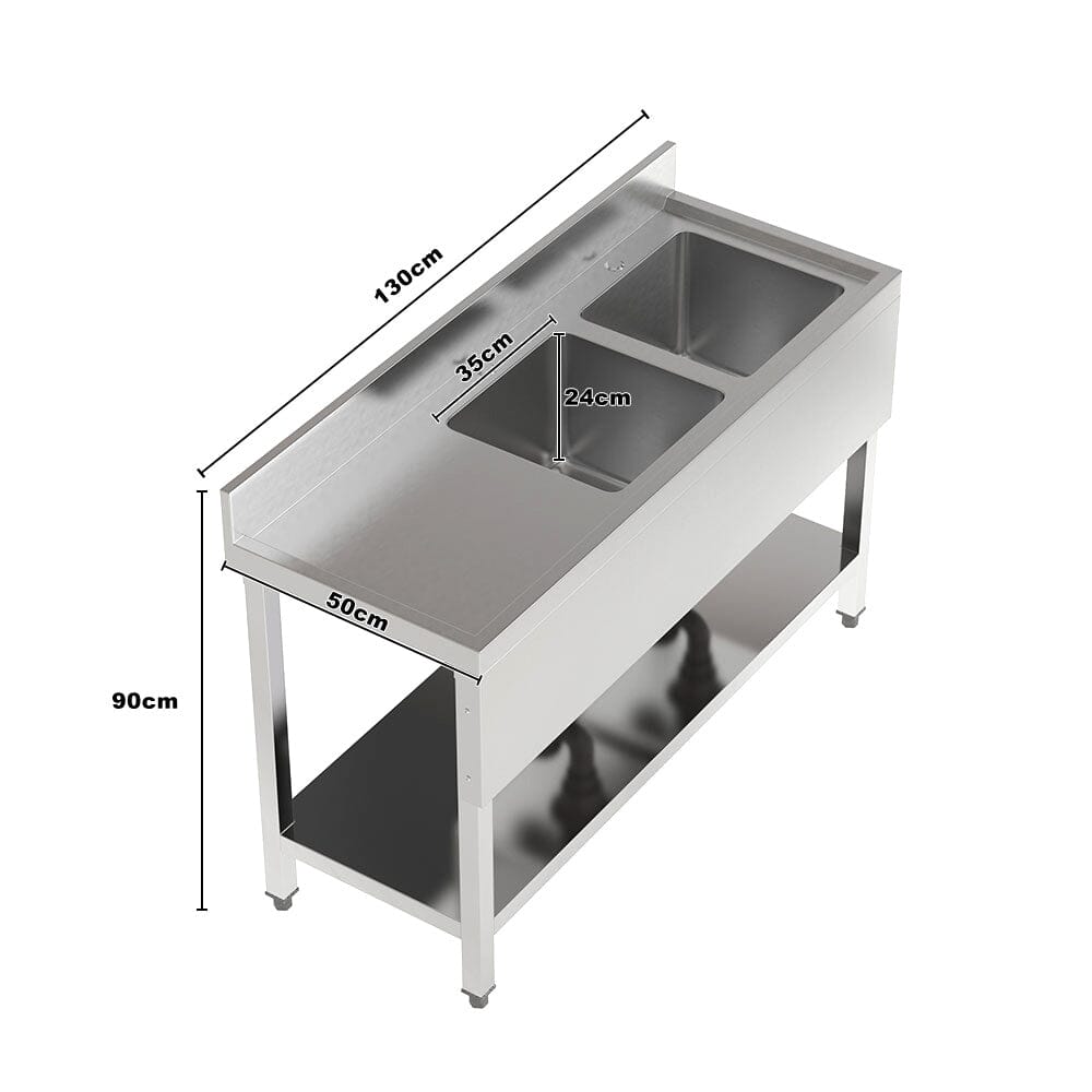 Premium Double Star Stainless Steel Washbasin with Shelf and Front Apron