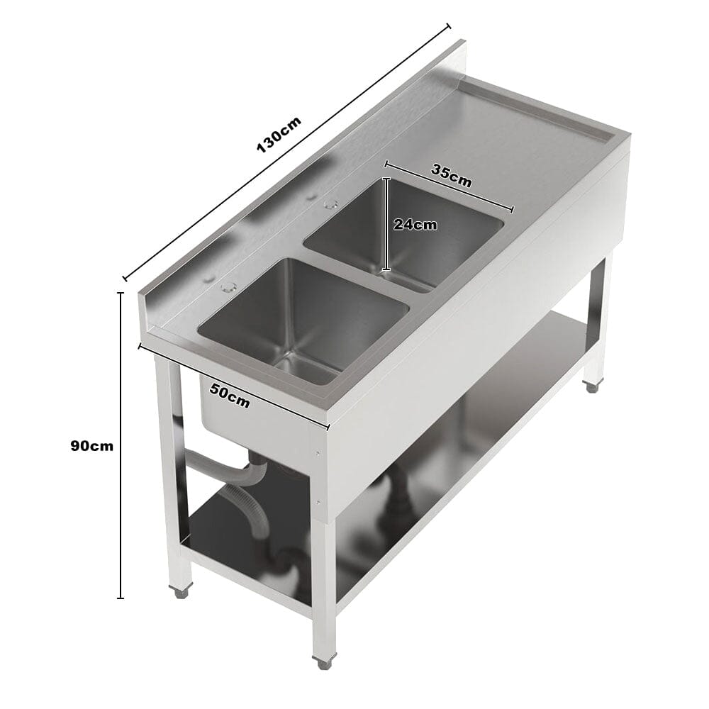 Premium Double Star Stainless Steel Washbasin with Shelf and Front Apron
