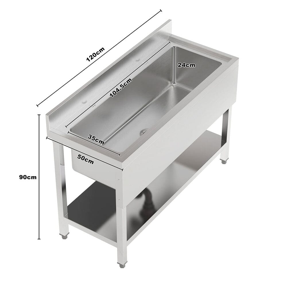 Premium Stainless Steel Deep Sink with Front Surround and Shelf