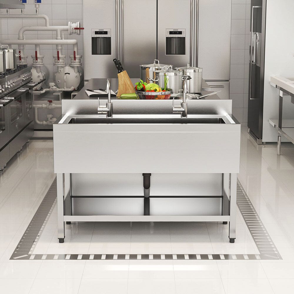 Premium Stainless Steel Deep Sink with Front Surround and Shelf