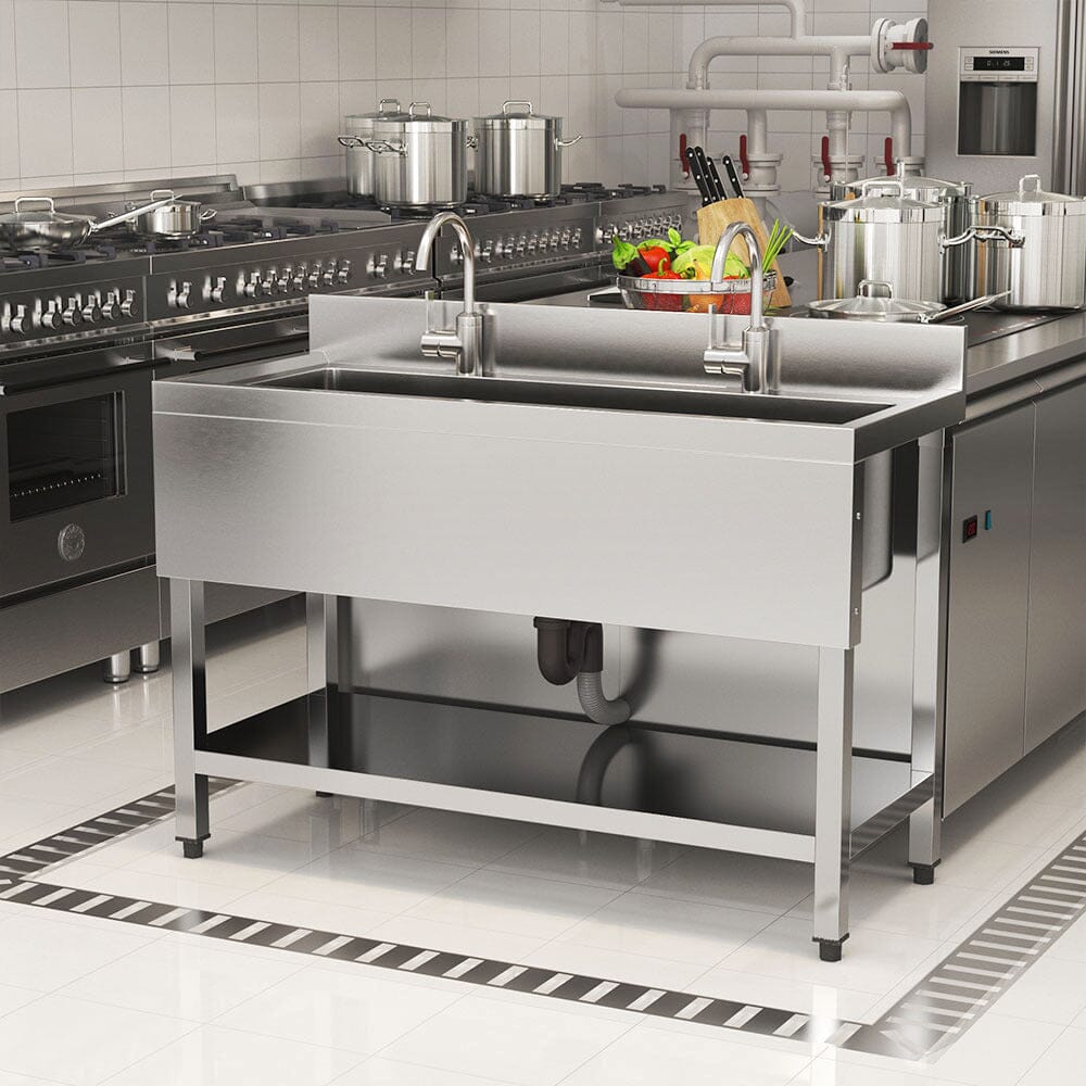 Premium Stainless Steel Deep Sink with Front Surround and Shelf