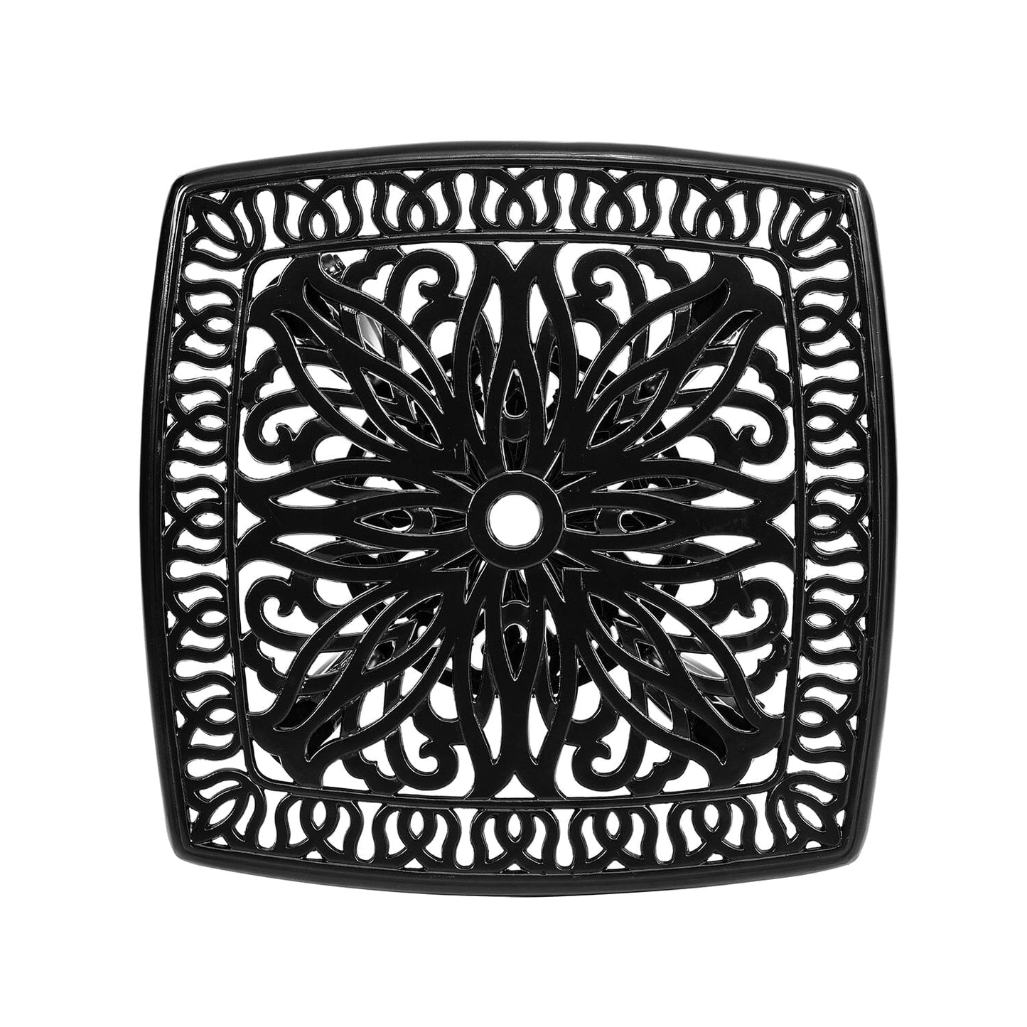 Square Cast Aluminium Outdoor Bistro Table Black