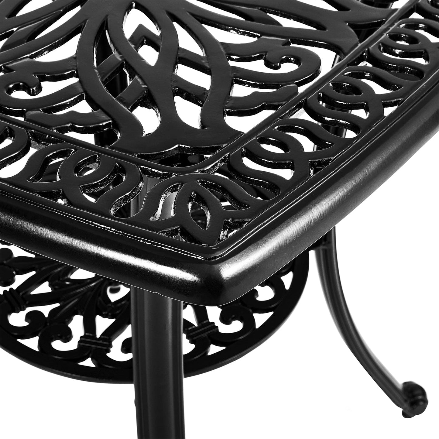 Square Cast Aluminium Outdoor Bistro Table Black