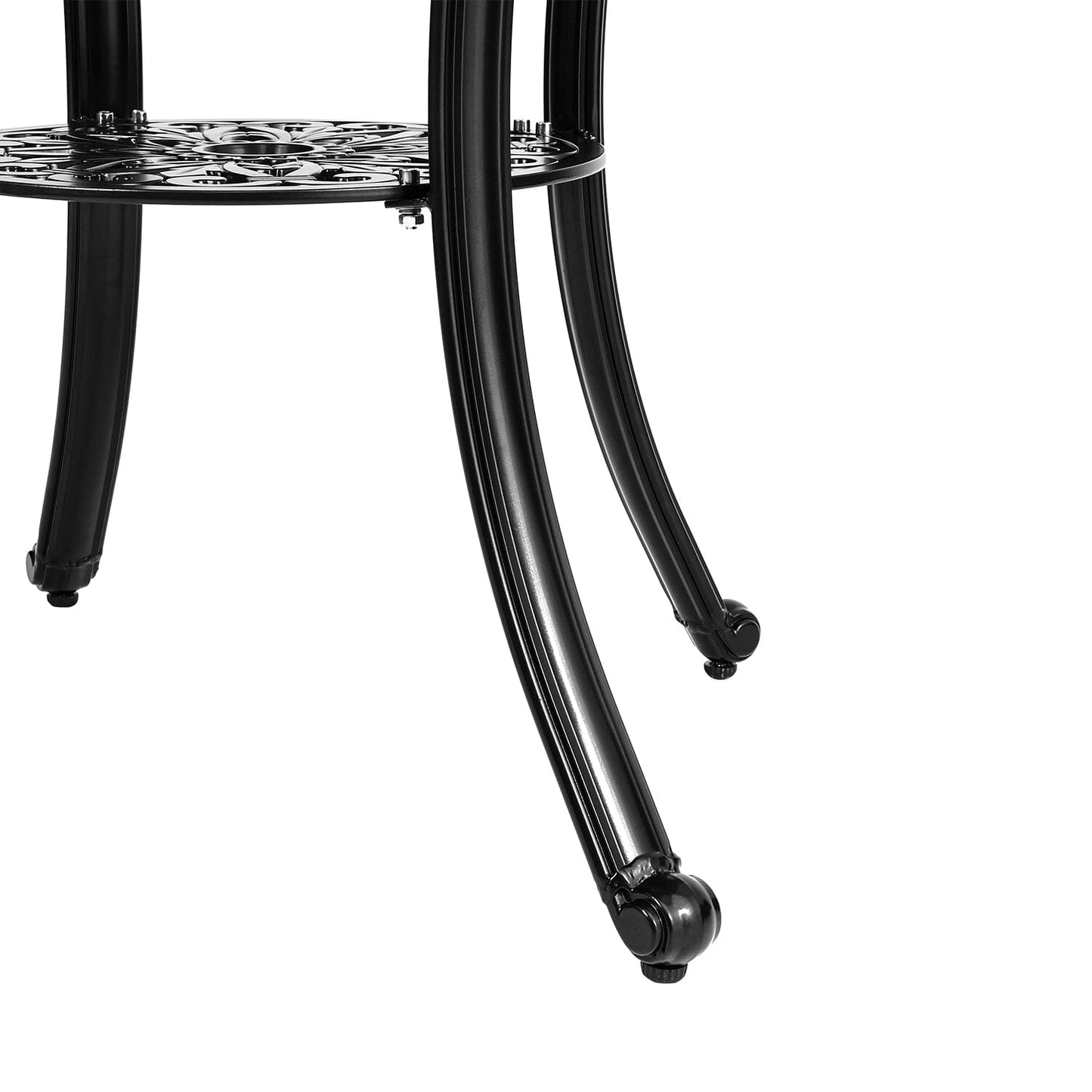 Square Cast Aluminium Outdoor Bistro Table Black