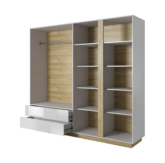 Wardrobe ARCO 220 White / White Gloss