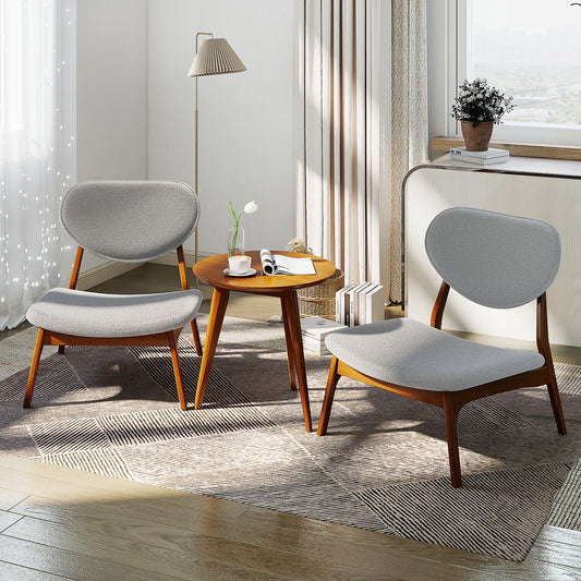 Accent Chairs Set of 2 with Side Table for Bedroom Waiting Room-Grey