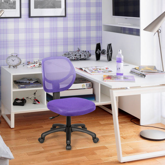 Adjustable Swivel Kids Office Chair with Lumbar Support-Purple