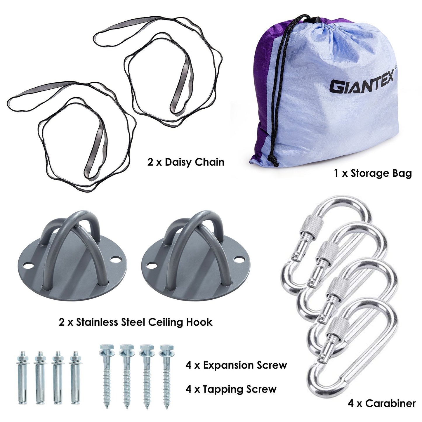 Aerial Yoga Swing with Three Different Lengths of Handle-Purple