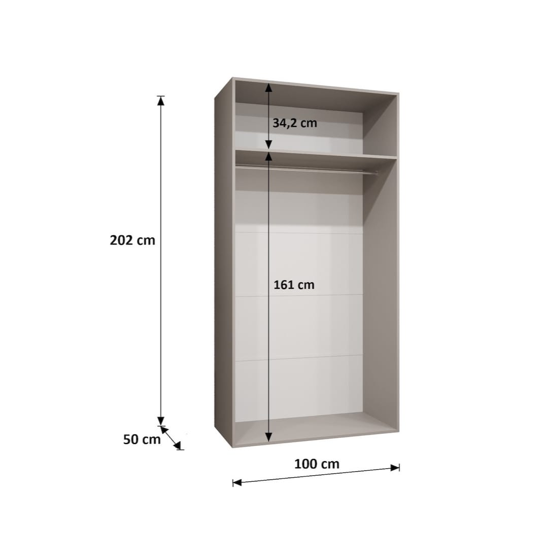Bari II Hinged Door Wardrobe 100cm