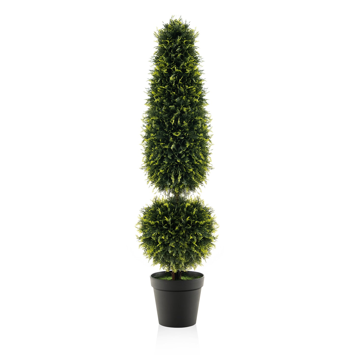 120 CM Sztuczne Drzewo Bukszpanowe Topiary z Doniczką Wypełnioną Cementem
