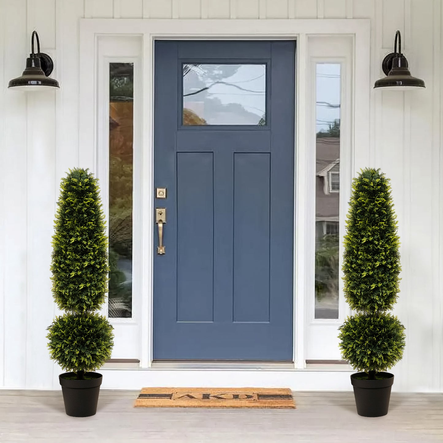 120 CM Sztuczne Drzewo Bukszpanowe Topiary z Doniczką Wypełnioną Cementem