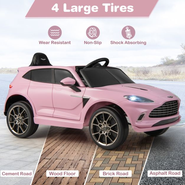 Aston Matin Licensed Kids Ride on Vehicle with Horn Music and LED Lights-Pink