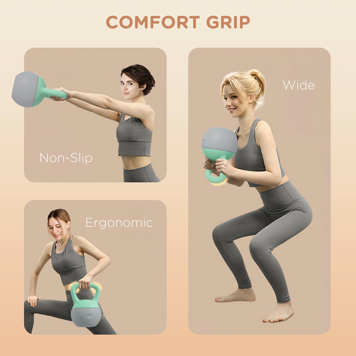 SPORTNOW 8KG Kettlebell, miękki Kettle Bell z antypoślizgową rączką do podnoszenia ciężarów w domowej siłowni i treningu siłowego