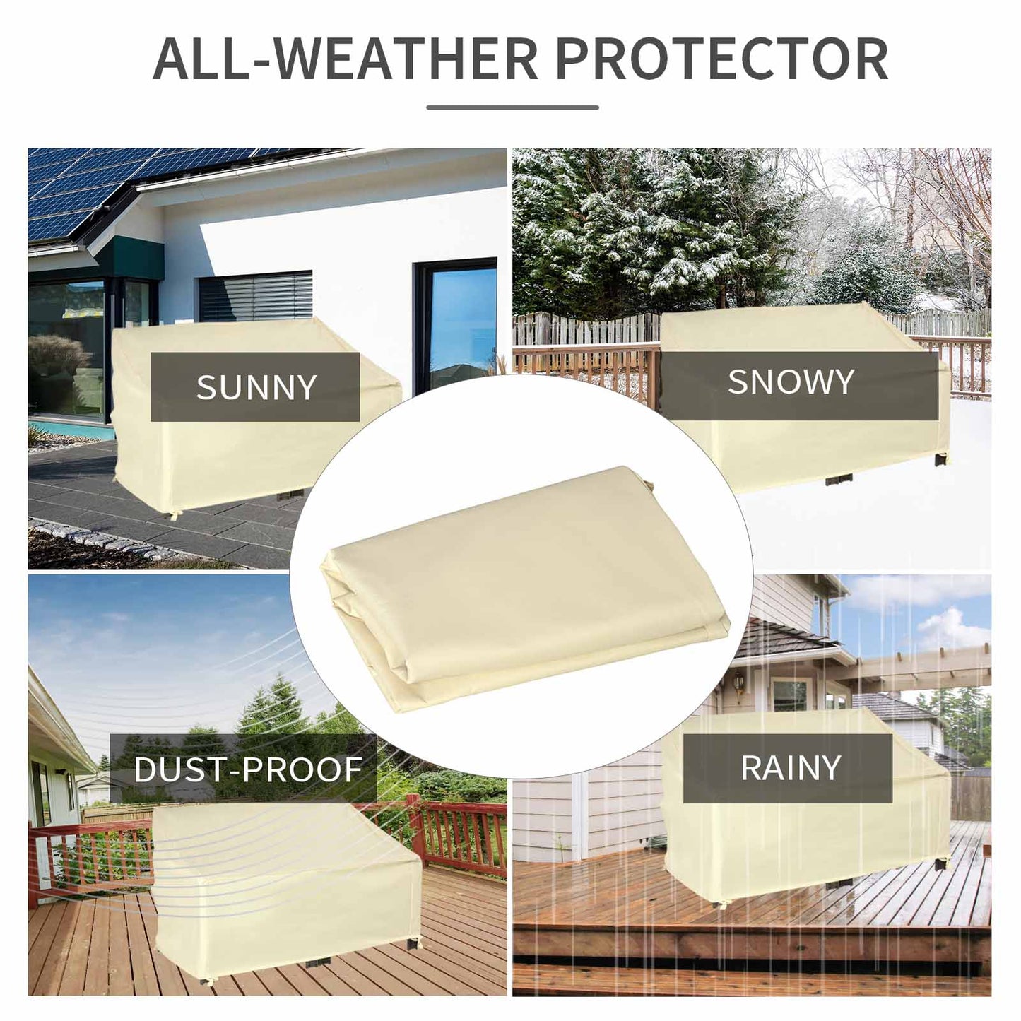 Outsunny 600D Oxford Patio Set Cover Outdoor Garden Rattan Furniture Protection Cover Protector Wodoodporny Anty-UV, 140x84x94cm