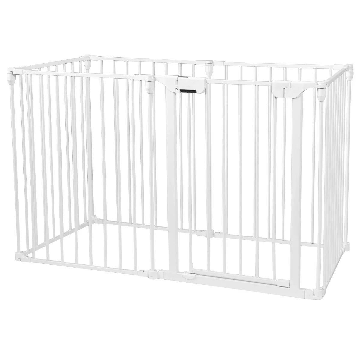 6-Panel Baby Pet Safety Playpen with Walk Through Door-White