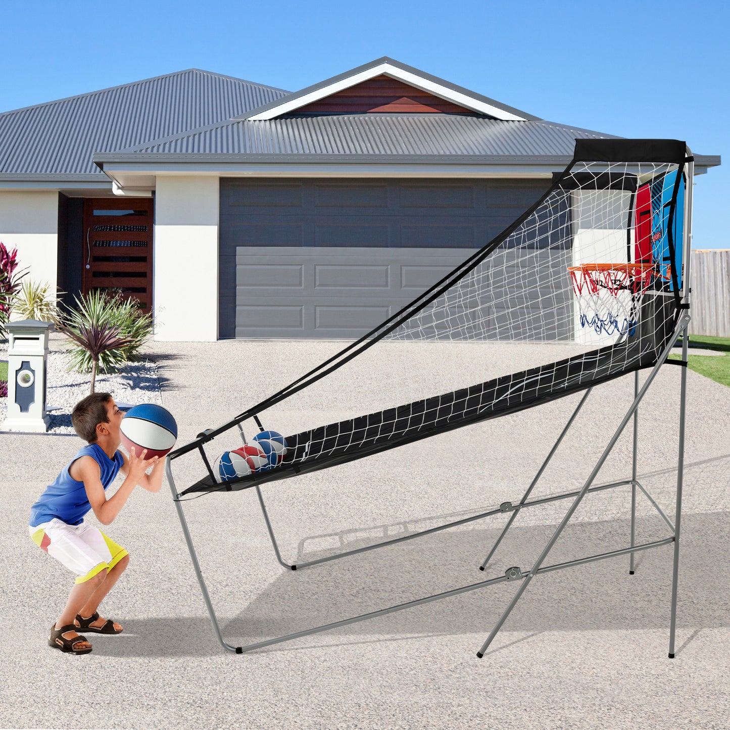 Basketball Arcade Game Indoor for 2 Players-Blue and Red