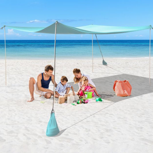 Beach Canopy Shields 300 x 300 cm Beach Tent Sun Shelter Fit 6-8 People-Green