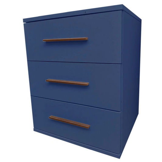 Bedside Table WINSTEAD 3 Drawer Nightstand Dark Blue 45cm