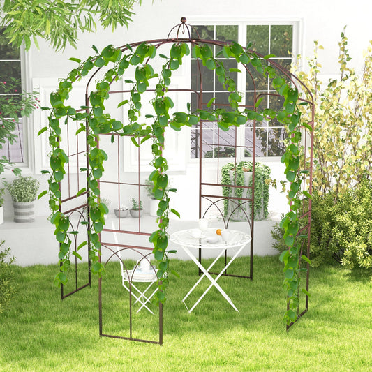 212CM Wide x 258CM High Birdcage Shape Garden Arbor for Climbing Plants-Bronze