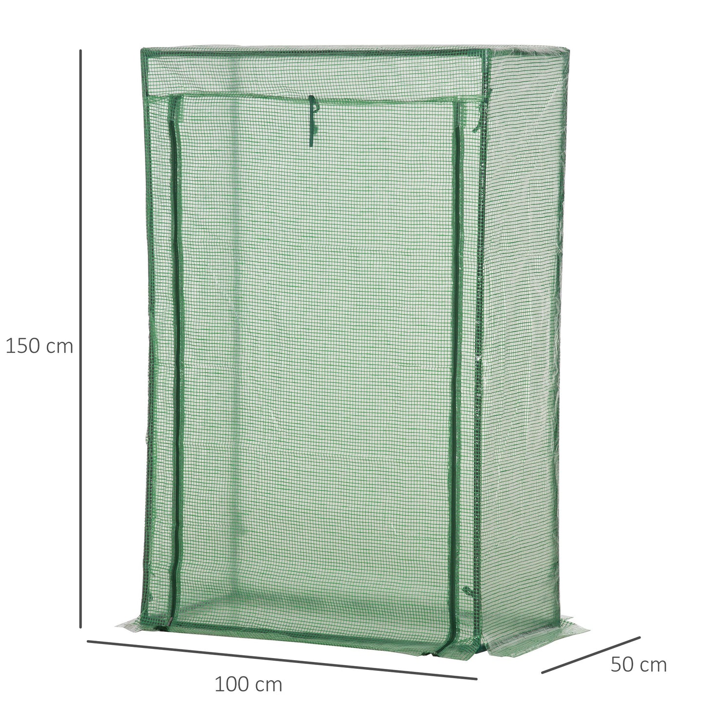 Outsunny Tomato Greenhouse with Roll-up Door, Mini Greenhouse with PE Cover, Outdoor Grow House Small Green House for Yard, Balcony, Garden, 100 x 50 x 150cm, Green